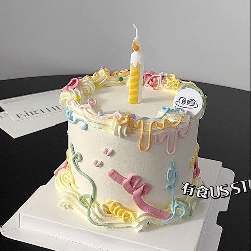 露营风蛋糕生日蜡烛装饰