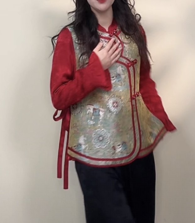 新春款飘带小马马甲气质手工复古马夹显瘦外穿宋锦复古气质坎肩女,女装/女士精品,上衣,淘宝优惠券,粉丝福利购,淘宝优惠卷