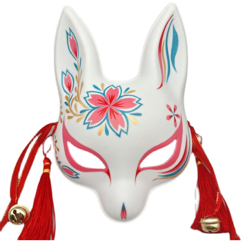 半脸兔子面具二次元男女纯手绘动物面具 动漫手绘面具 舞会面具