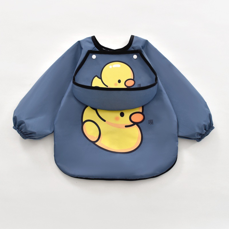 儿童防水防脏加厚秋冬季带兜罩衣