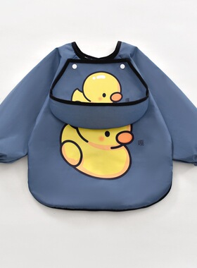 儿童全身衣袖防水罩衣防脏男围兜吃饭女宝宝护衣全包围秋冬季婴儿