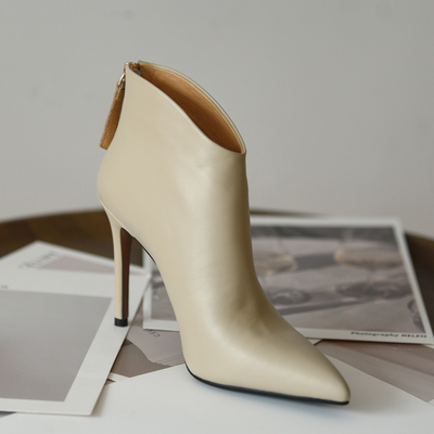 misili秋冬尖头细高跟时装短靴