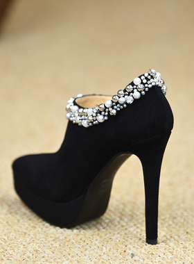 misili尖头细跟单鞋2026春夏季新款时尚高跟鞋侧拉链厚底真皮女鞋