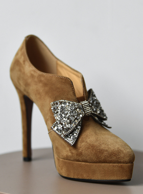 misili~12cm 性感细跟单鞋2026秋季新款高跟鞋尖头防水台厚底女鞋