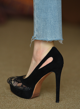 misili 尖头浅口性感高跟鞋防水台细跟单鞋女 2026春夏季新款女鞋