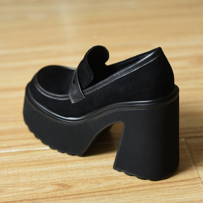 misili2025年新款粗跟深口单鞋