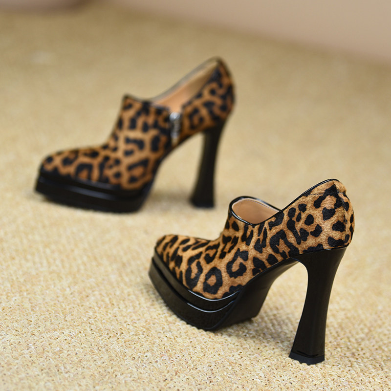 misili豹纹粗跟单鞋11.5cm时尚高跟鞋2026春秋季新款尖头厚底女鞋,女鞋,深口单鞋,淘宝优惠券,粉丝福利购,淘宝优惠卷