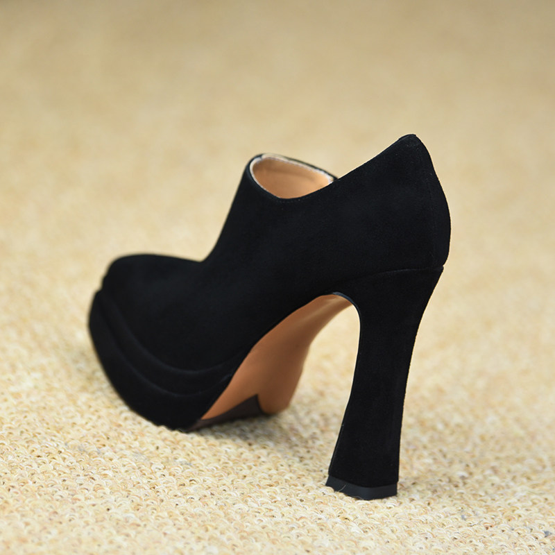 misili 欧美复古黑色深口单鞋女粗跟防水台气质高跟鞋,女鞋,深口单鞋,淘宝优惠券,粉丝福利购,淘宝优惠卷