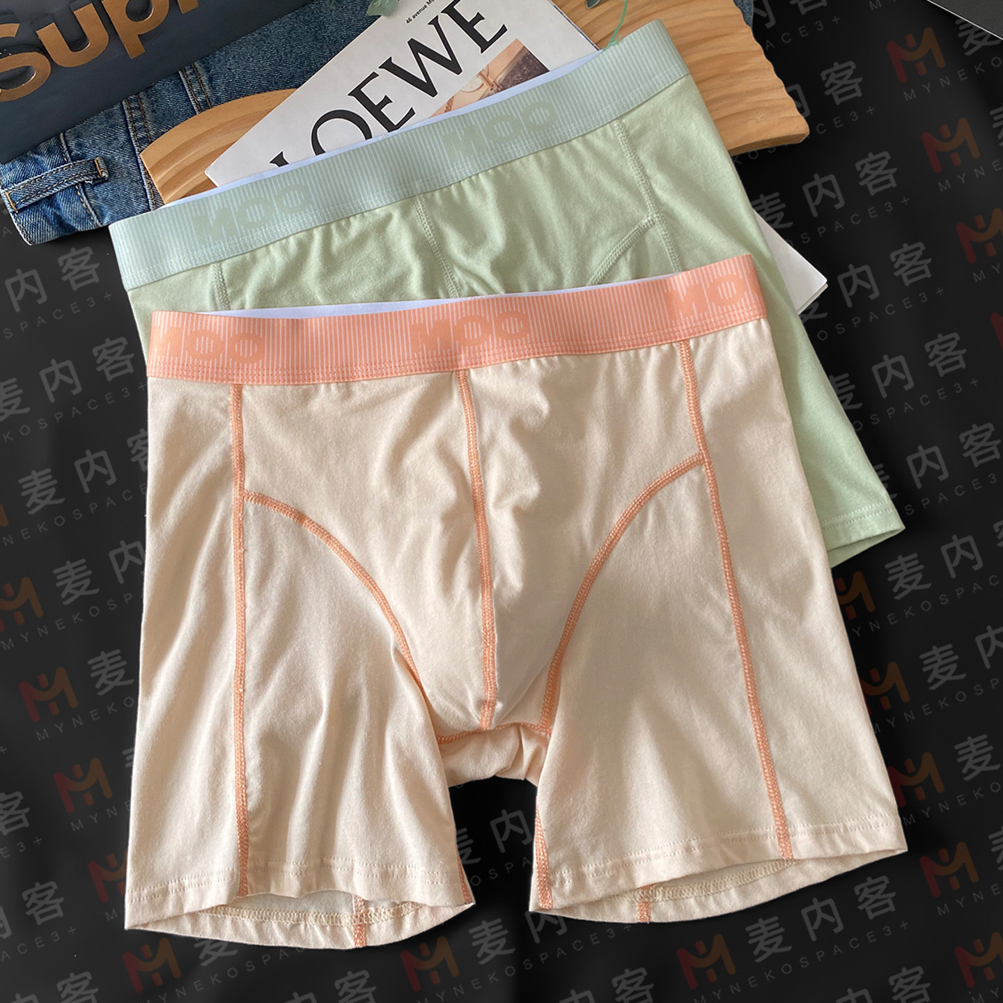 防磨腿男士内裤男平角裤青少年纯棉跑步运动加长中裤男生四角裤头,女士内衣/男士内衣/家居服,男平角内裤,淘宝优惠券,粉丝福利购,淘宝优惠卷