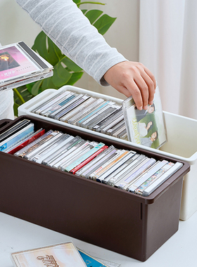 日本进口刻录光盘CD盒大容量DVD碟片收纳漫画PS4书本整理储存盒子