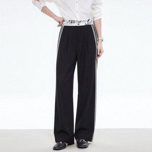 深圳南油CV0P0074运动风拼色长裤 女3.24春 子休闲裤