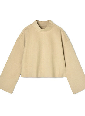 YW0L0004小个子时尚感上衣纯色长袖卫衣女2.25春