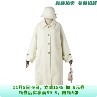 [禾哲]HZ1E0170单排扣含羊毛双面尼毛呢外套大衣女11.14冬