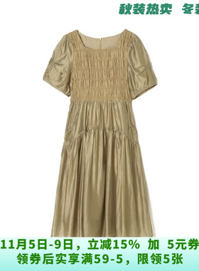 HG0A0038知性优雅中长裙五分袖裙子连衣裙女5.22夏