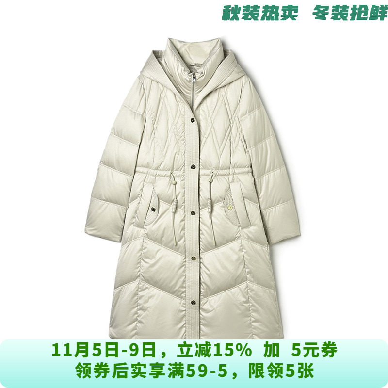 RU1B0013韩版高级感白鸭绒连帽外套羽绒服女10.31冬