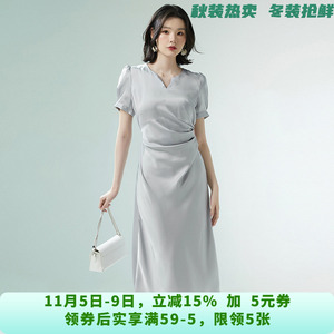 奥特莱斯专柜NY0A0722时尚通勤中长裙连衣裙女2025夏