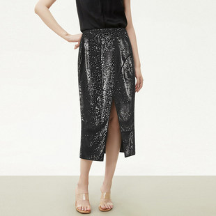 深圳南油CV0B0033时尚 长裙半身裙女3.24春 亮片修身