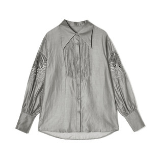 深圳南油CV0D0029压褶设计上衣中长款 女3.24春 衬衫