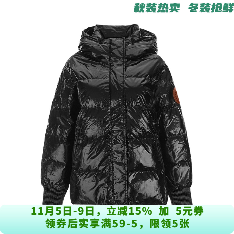 YR1B0266时尚光泽感宽松外套白鸭绒羽绒服女11.26冬