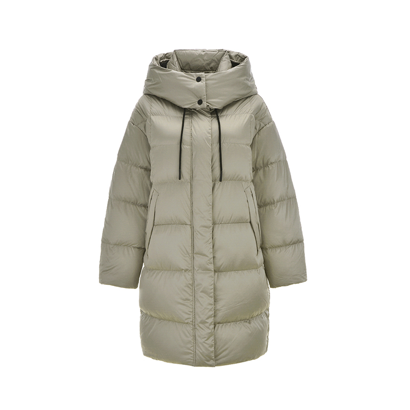 9魅HL1R0014时尚简约长款外套宽松保暖鹅绒服女11.12冬