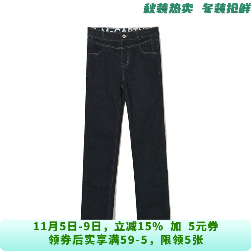 LD0S0054松紧腰长裤加绒小脚裤子牛仔裤女10.7冬