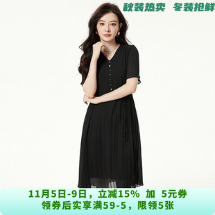 HF0A0002知性优雅中长裙宽松裙子连衣裙女5.31夏