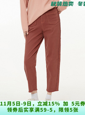 LR0S0047棉质九分裤微弹显瘦裤子牛仔裤女8.2秋