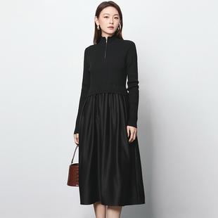 高端ZQ0A0006松紧腰修身 中长裙连衣裙女12.14冬