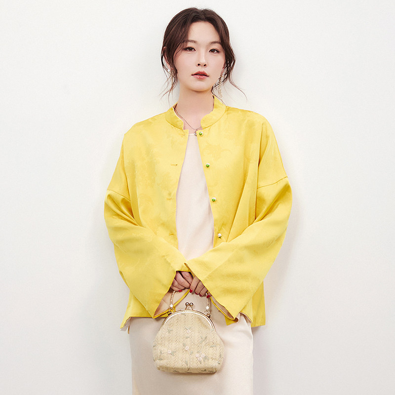 深圳南油NY0K0094新中式珍珠纽扣上衣外套女4.28春