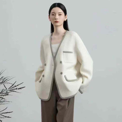 高端OU0K0020优雅气质上衣中长款外套女3.11春