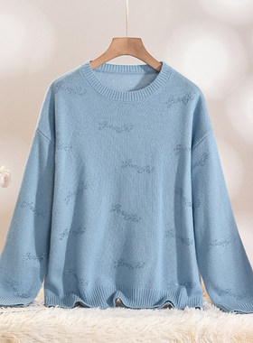 [禾哲]HZ0H0334贴钻设计套头100~羊毛毛衣女1.3冬