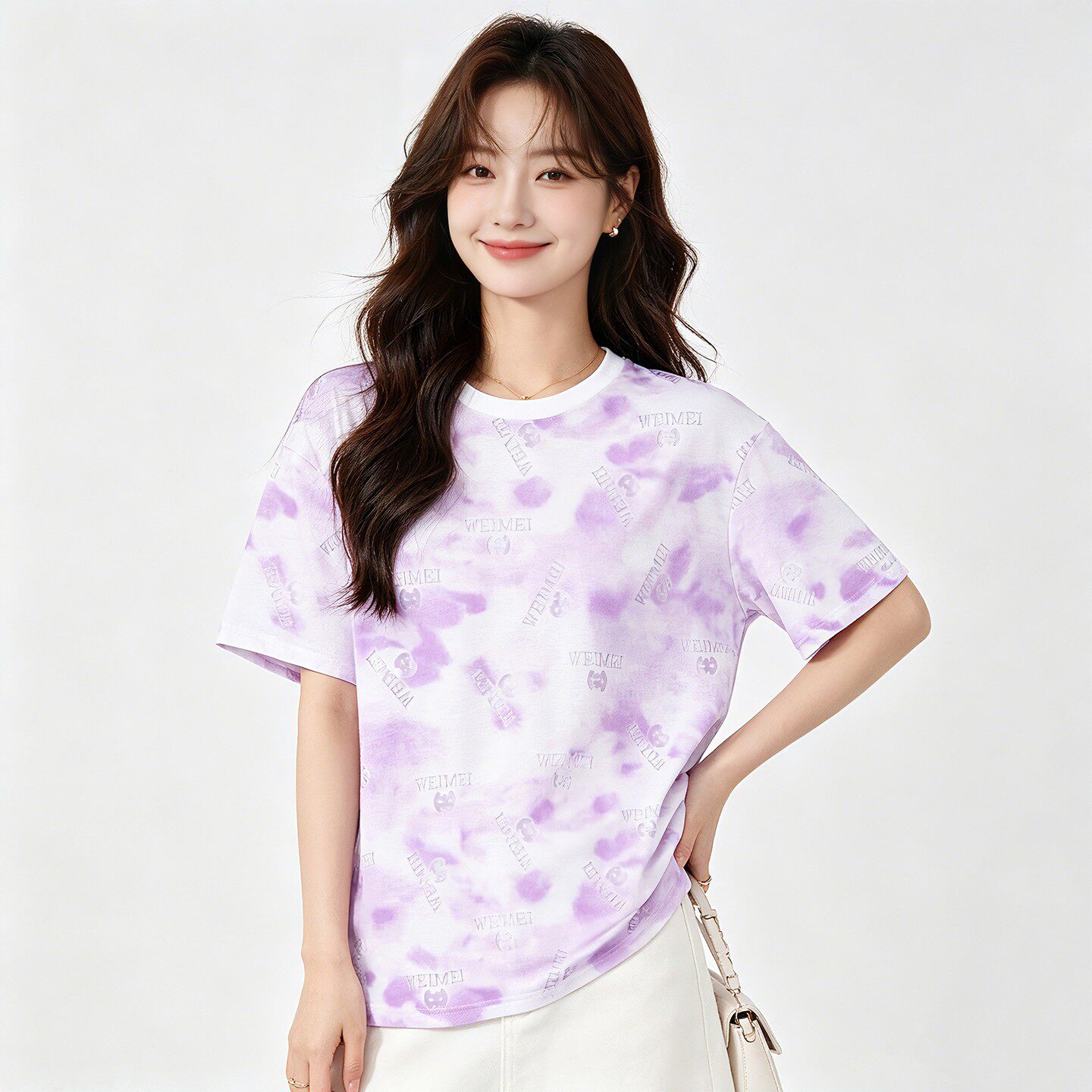 WM0C0019时尚中长款宽松圆领套头上衣T恤女5.25夏