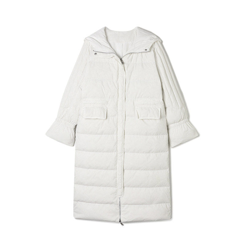 AF1B0001时尚简约宽松外套加长款羽绒服女12.20冬