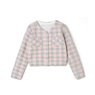 HG0K0003小香风格 外套女12.20冬 纹上衣单排扣短款