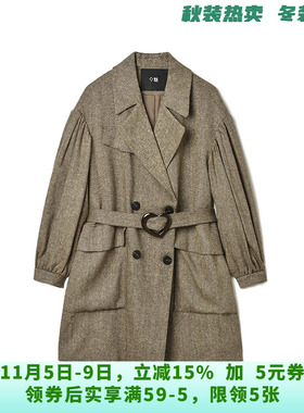 LE0K0004英伦风系腰带上衣双排扣长袖外套女9.10秋