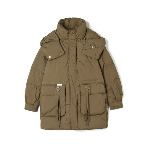 HH1B0008白鸭绒中长款宽松羽绒服专柜折扣女装12.15冬