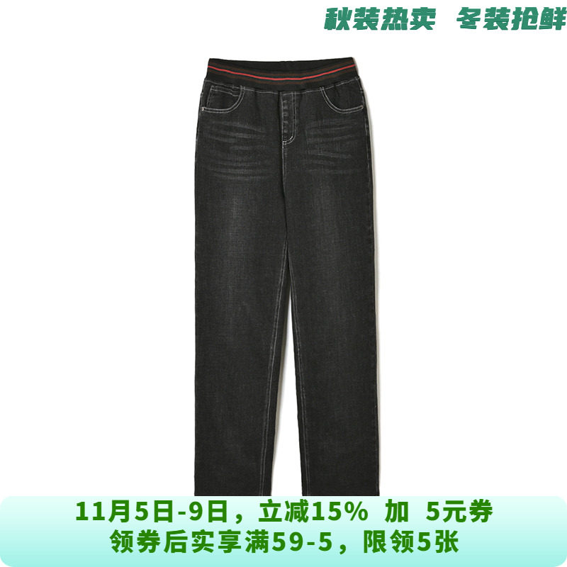 AE0Q0012松紧腰长裤防风保暖裤子羽绒裤女10.25冬