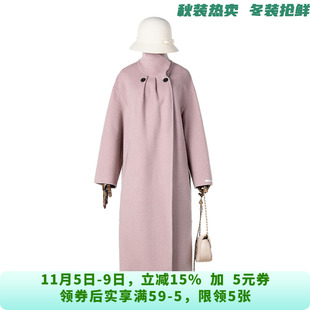 [禾哲]HZ1E0122含澳毛淑女范双面尼毛呢外套大衣女11.14冬