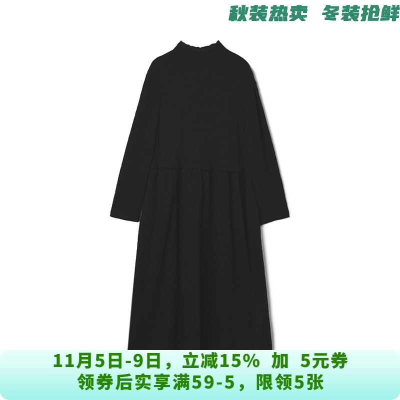 TY0A0009含羊毛宽松中长裙简约裙子连衣裙女11.19冬