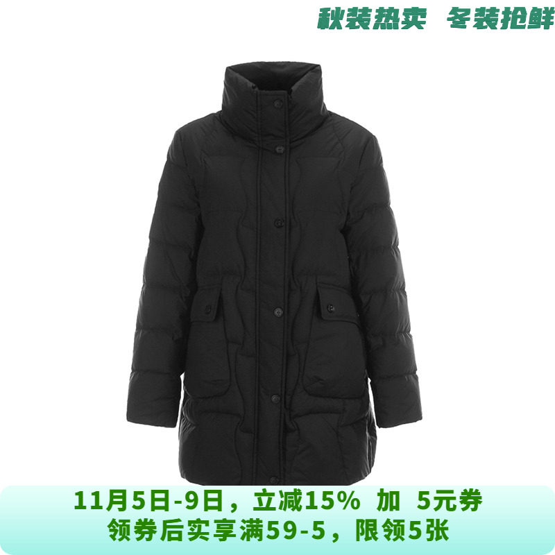 MP1B0007宽松舒适防风外套中长款羽绒服女11.5冬