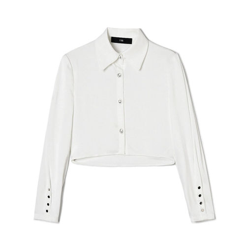 深圳南油NY0D0035简约通勤上衣短款衬衫女1.8春