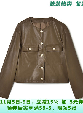RU0M0002机车风上衣舒适质感长袖皮衣外套女10.12秋