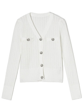 HG0K0010温柔素雅长袖上衣微弹针织外套女1.14春