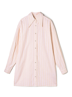 深圳南油NY0D0025素雅条纹上衣长款衬衫女12.17春