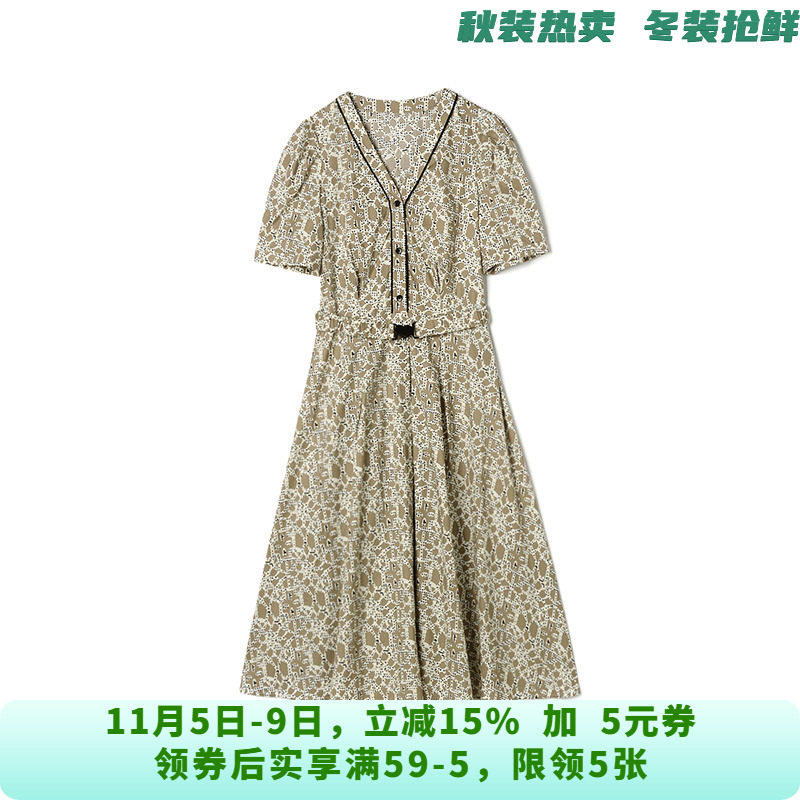深圳南油MY0A0028棉质五分袖中长裙连衣裙女5.23夏