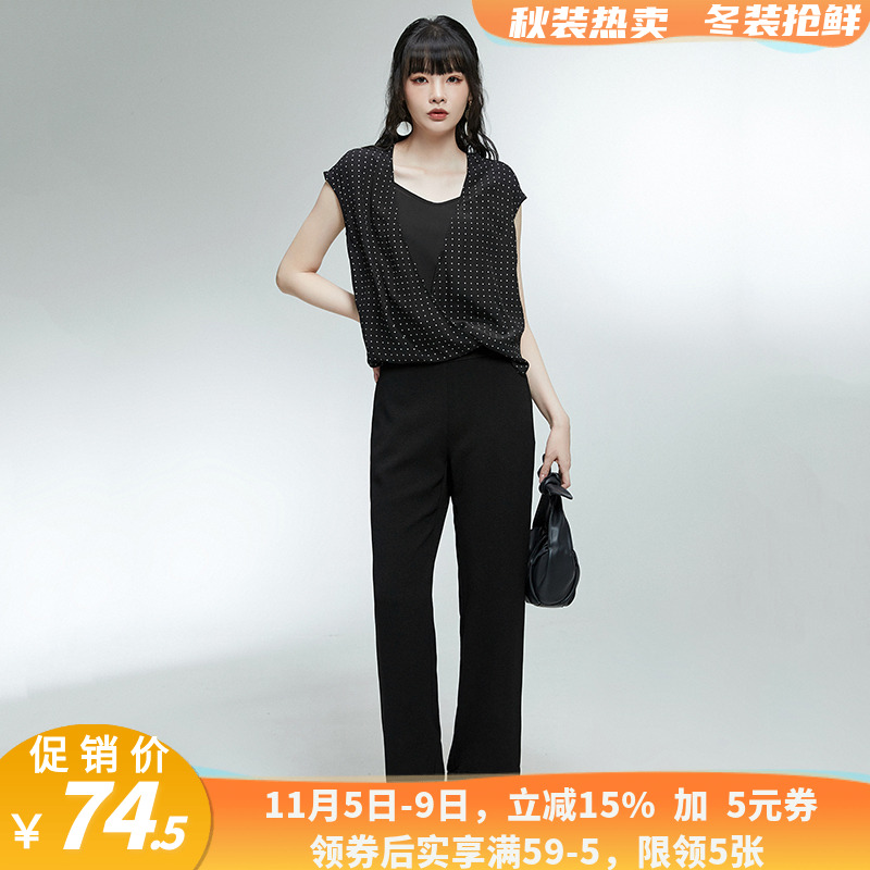 JG清仓精品女装 品牌折扣店 含桑蚕丝连体长裤吊带两件套休闲裤夏