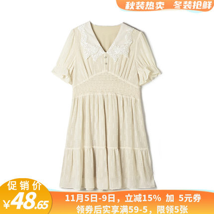 深圳南油NY清仓欧货女装 品牌折扣精品尾货 文艺棉质中裙连衣裙夏
