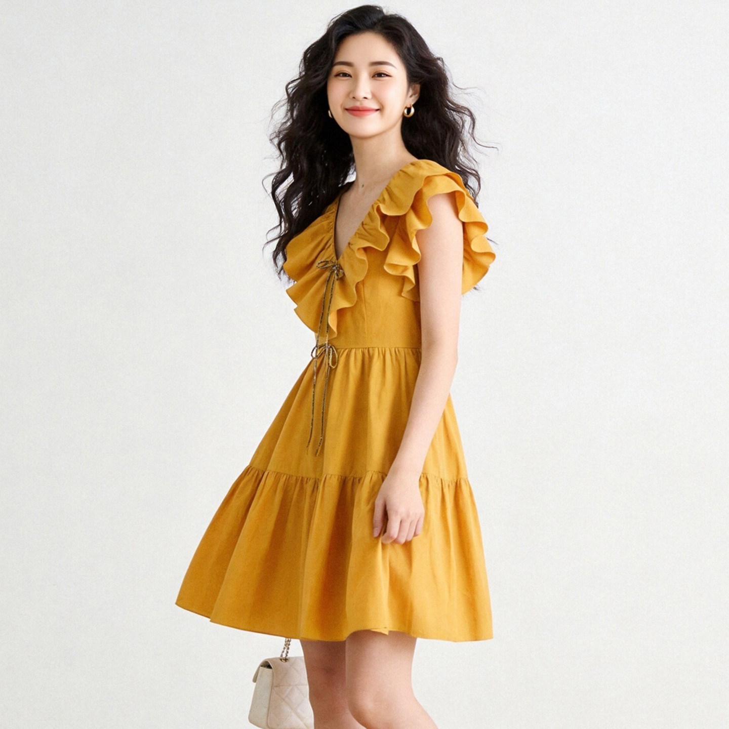深圳南油NY0A0233减龄少女风裙子高腰连衣裙女5.15夏
