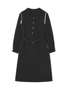 NF0A0020韩版宽松中裙系腰带裙子连衣裙女2.25春