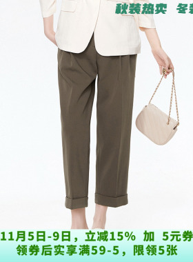 WG0P0002高腰九分裤窄版显瘦裤子休闲裤女8.27秋